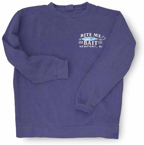 Bite Me Fish Hook Crewneck Sweatshirt – Sand Color, 50/50 Cotton Blend, Large Size - View #5